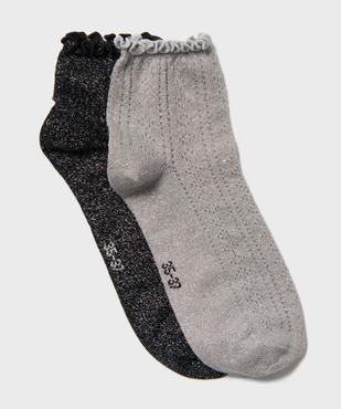 Socquettes en maille fantaisie pailletée femme (lot de 2) vue1 - GEMO(HOMWR FEM) - GEMO
