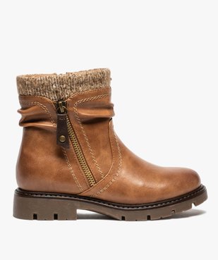 Boots fille à col en maille et semelle crantée vue1 - GEMO (ENFANT) - GEMO