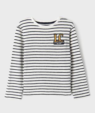 Tee-shirt manches longues rayé en éponge 100% coton garçon - LuluCastagnette vue2 - LULUCASTAGNETTE - GEMO