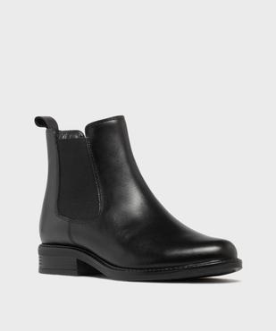 Chelsea boots en cuir lisse uni femme - Tanéo vue2 - TANEO - GEMO