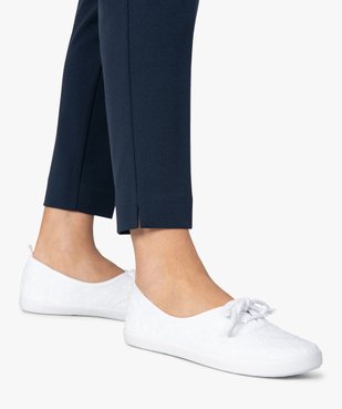 Baskets femme fines en toile avec lacets cordelette vue1 - GEMO (SPORTSWR) - GEMO