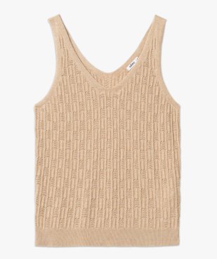 Débardeur femme en maille fantaisie avec double col V vue4 - GEMO(FEMME PAP) - GEMO