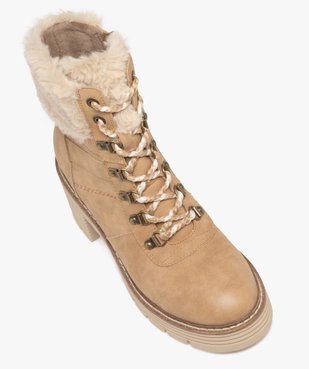 Boots femme à talon et à lacets tressés avec col duveteux - Tom Tailor vue6 - TOM TAILOR - GEMO