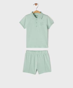 Ensemble 2 pièces bébé garçon short et polo vue1 - GEMO(BEBE DEBT) - GEMO