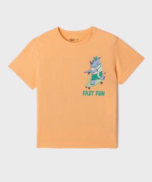 Tee-shirt manches courtes à motif poitrine et dos garçon vue1 - GEMO 4G GARCON - GEMO