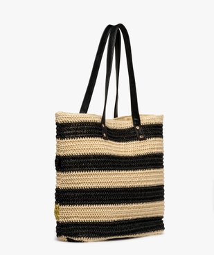Sac de plage en paille à rayures femme vue4 - GEMO (ACCESS) - GEMO