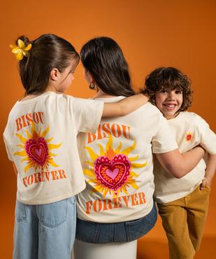 Tee-shirt manches courtes en jersey de coton imprimé devant et dos femme vue2 - GEMO 4G FEMME - GEMO