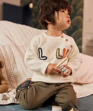 Pull grosse maille douillette et col rond bébé garçon - LuluCastagnette vue5 - LULUCASTAGNETTE - GEMO