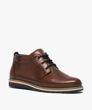 Boots homme lacés en cuir souple et semelle sport vue2 - Nikesneakers(URBAIN) - Nikesneakers