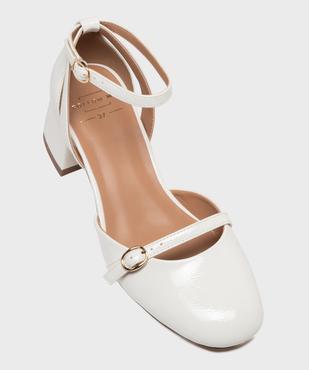 Escarpins vernis à bout arrondi avec bride cheville femme - Follow Me vue5 - FOLLOW ME - GEMO