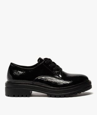 Derbies femme unis et vernis à semelle crantée vue1 - GEMO (CASUAL) - GEMO