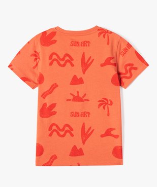 Tee-shirt garçon à manches courtes avec motifs estivaux vue3 - GEMO 4G GARCON - GEMO