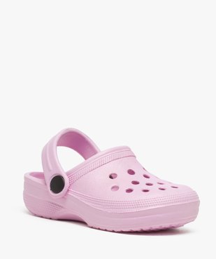 Sabots fille unis perforés avec bride vue2 - GEMO (ENFANT) - GEMO