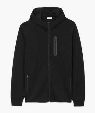 Sweat homme zippé à capuche et poches zippées vue4 - GEMO (HOMME) - GEMO