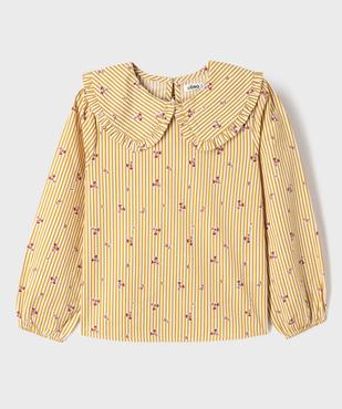Chemise rayée avec grand col Claudine fille vue1 - GEMO (ENFANT) - GEMO