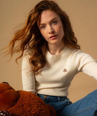 Pull fin en maille côtelée à col rond femme - LuluCastagnette vue1 - LULUCASTAGNETTE - GEMO