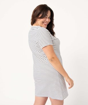 Chemise de nuit femme grande taille à manches courtes avec motifs vue3 - GEMO(HOMWR FEM) - GEMO