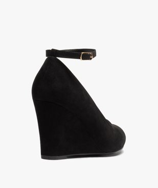 Escarpins femme à talon compensé dessus suédine unie vue4 - GEMO(URBAIN) - GEMO
