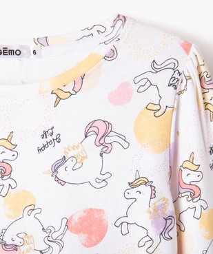 Pyjama en coton avec motifs licornes fille vue2 - GEMO (ENFANT) - GEMO