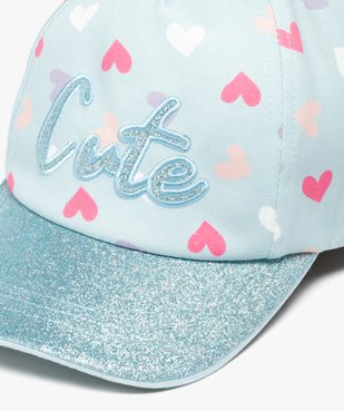 Casquette à paillettes et imprimée cœurs fille  vue2 - GEMO 4G FILLE - GEMO