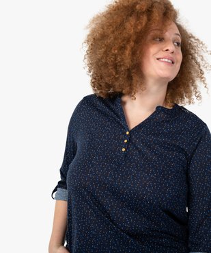 Tee-shirt femme imprimé col V et dos dentelle vue5 - GEMO C4G GT - GEMO