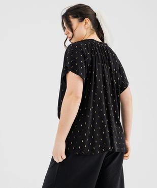 Blouse à manches courtes à motifs pailletés femme grande taille vue3 - GEMO (G TAILLE) - GEMO
