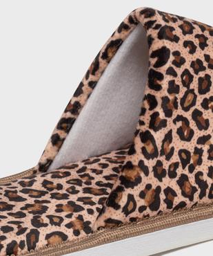 Chaussons mules en velours à motif léopard femme vue6 - GEMO(HOMWR FEM) - GEMO
