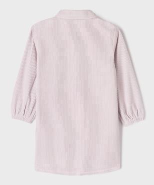 Robe chemise courte à manches longues en velours côtelée fille vue4 - GEMO (ENFANT) - GEMO