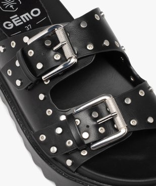 Mules femme à larges brides à boucle et clous métalliques vue6 - GEMO (CASUAL) - GEMO