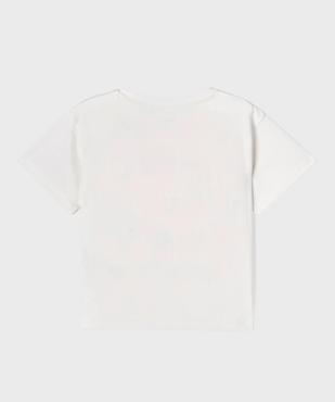 Tee-shirt manches courtes coupe oversize avec motif pailleté fille vue4 - GEMO (ENFANT) - GEMO