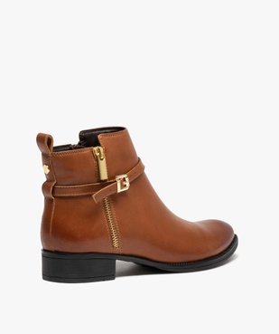 Boots femme dessus cuir uni à bride décorative - Tanéo vue4 - TANEO - GEMO