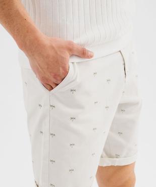 Bermuda coupe chino en toile de coton stretch imprimée homme vue5 - GEMO 4G HOMME - GEMO