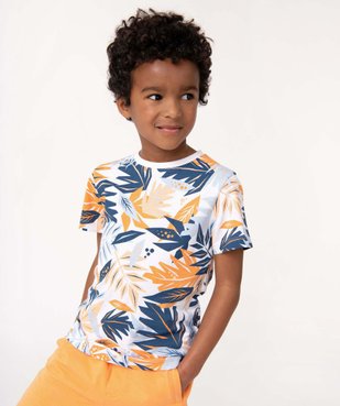 Tee-shirt garçon bicolore à motifs exotiques vue2 - GEMO (ENFANT) - GEMO