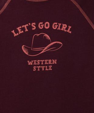 Tee-shirt manches longues coupe courte imprimé fille vue2 - GEMO 4G FILLE - GEMO