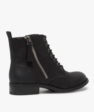 Boots femme style rangers à zip vue4 - GEMO (CASUAL) - GEMO