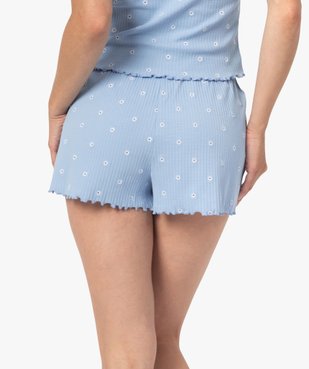 Bas de pyjama femme short fleuri - LuluCastagnette vue3 - LULUCASTAGNETTE - GEMO