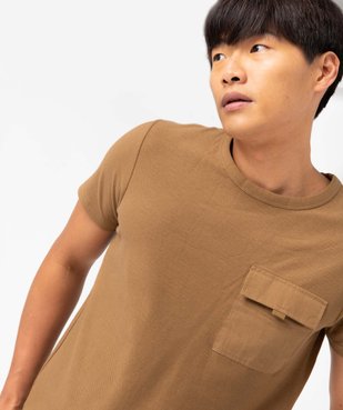Tee-shirt homme en maille piquée avec poche poitrine vue5 - GEMO (HOMME) - GEMO