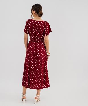 Robe longue cache-cœur en maille souple femme vue3 - GEMO 4G FEMME - GEMO