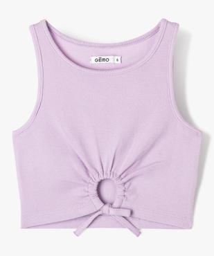 Débardeur en maille côtelée coupe courte avec ouverture sur le ventre fille vue1 - GEMO 4G FILLE - GEMO