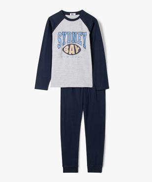 Pyjama bicolore avec inscription poitrine garçon vue1 - GEMO 4G GARCON - GEMO