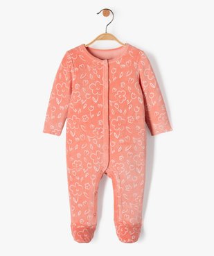 Pyjama bébé fille velours à motifs renards et petites fleurs vue2 - GEMO(BB COUCHE) - GEMO