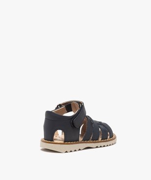 Sandales bébé en cuir à bout fermé et bride scratch vue4 - GEMO(BEBE DEBT) - GEMO