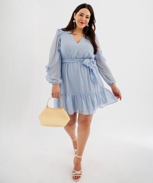 Robe courte en voile volanté femme grande taille vue1 - GEMO (G TAILLE) - GEMO