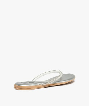 Sandales femme plates à entre-doigts couvert de strass vue4 - GEMO (CASUAL) - GEMO