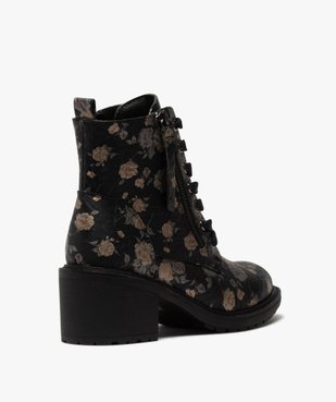 Bottines femme à talon et semelle crantée dessus imprimé vue4 - GEMO(URBAIN) - GEMO