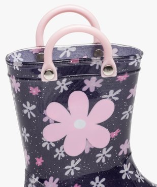Bottes de pluie bébé fille à anses et semelle lumineuse motif fleuri vue7 - LOVELY WINGS - GEMO