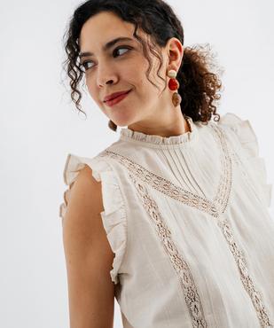 Blouse sans manches en coton et lin femme vue2 - GEMO(FEMME PAP) - GEMO