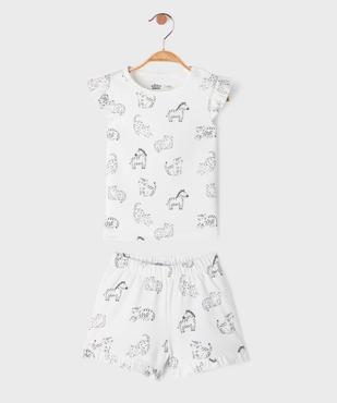 Ensemble 2 pièces à motifs animaux bébé fille tee-shirt et short vue1 - GEMO 4G BEBE - GEMO