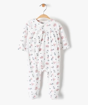 Pyjama bébé fille à motifs fleuris et nœuds en relief vue1 - GEMO(BB COUCHE) - GEMO