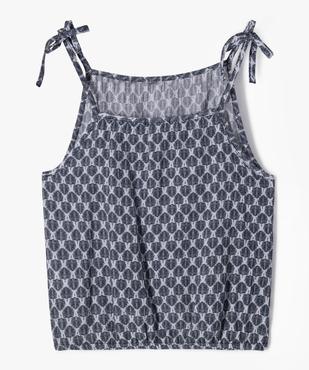 Blouse à fines bretelles à motif feuillage fille vue3 - GEMO (JUNIOR) - GEMO
